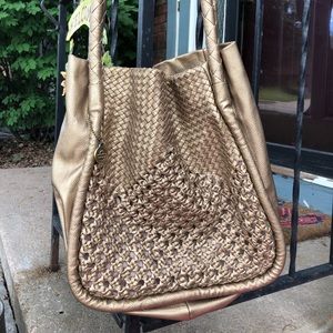 Big Buddha gold metallic handbag
